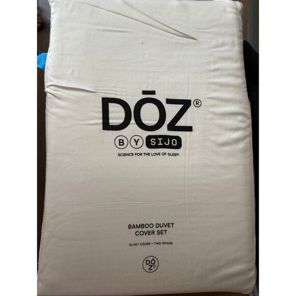 NWT DOZ by SIJO Organic Bamboo Duvet Cover Set - King Cali King - Ivory - Picture 7 of 9